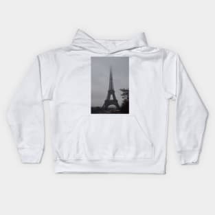 Mist at the Top of the Eiffel Tower Kids Hoodie